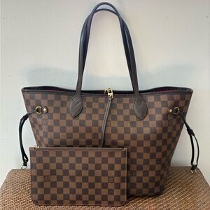 Louis Vuitton Neverfull MM Damier Brown Tote Bag